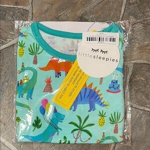 Little Sleepies Teal Dinosaur Pajama Set